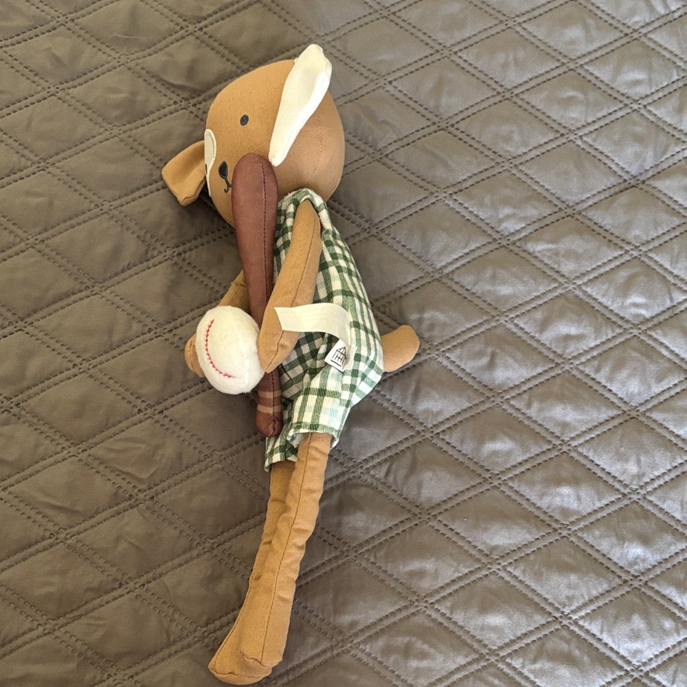 Hearth & Hand with Magnolia Cute Plush Baseball Bat Ball Dog Pal Toy Target Tan - Picture 8 of 12